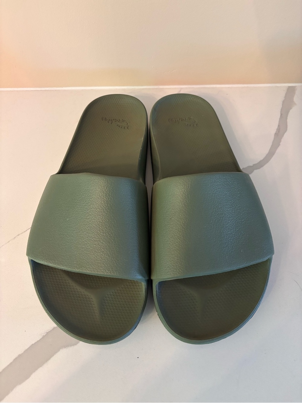 Archies Olive Green Slide Sandals